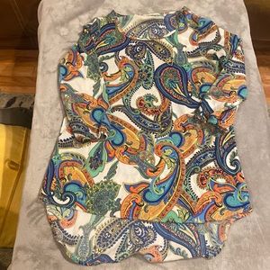 Small silky material multicolored boho top